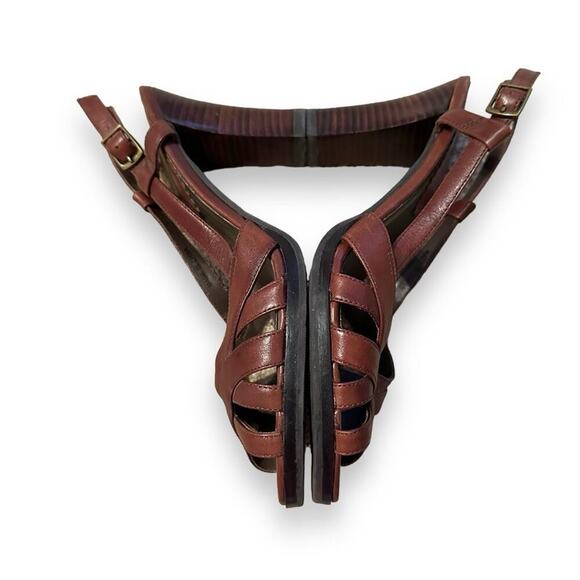 Banana Republic Vachetta Strappy Leather Slingback Heels Sandals Sz 7‎ Estimated - Picture 4 of 13